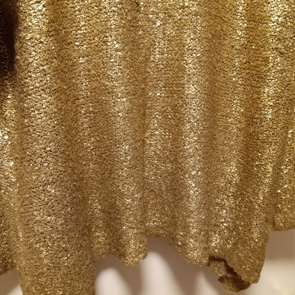 Alberto Makali gold metallic open sequin cardigan sweater size L - Picture 5 of 9